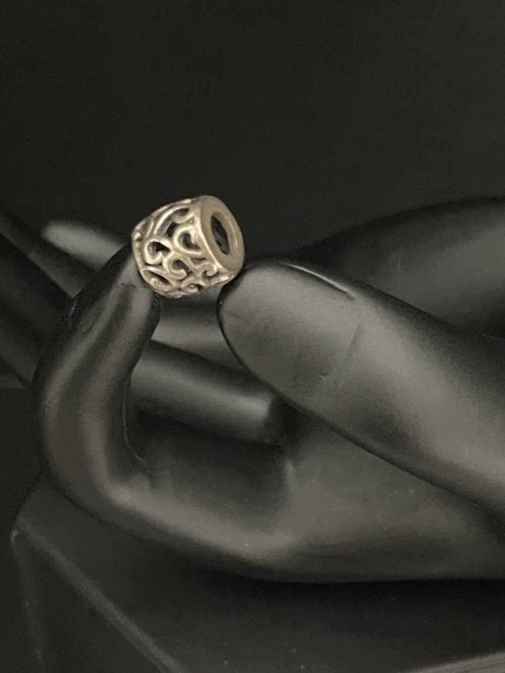 Pandora 925 Sterling Silver Openwork Swirl Charm Bead – Filigree Scroll Design